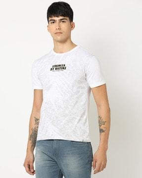 slim fit typographic print t-shirt