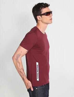 slim fit typographic print t-shirt