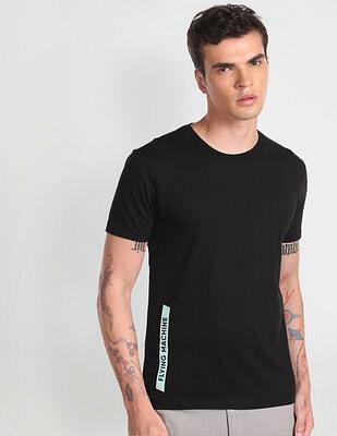 slim fit typographic print t-shirt