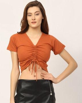 slim fit v-neck blouse