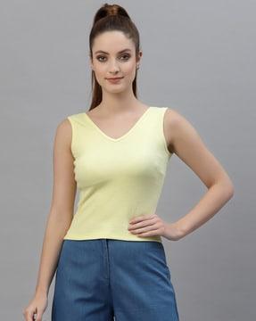 slim fit v-neck top