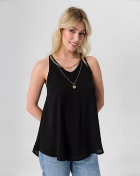 slim fit v-neck tunic