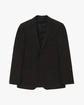 slim fit virgin wool serge jacket with amf stitch