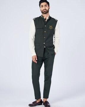 slim fit waistcoat with flap pockets