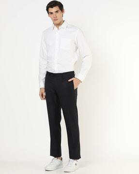 slim fit wool trousers