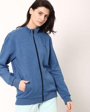 slim fit zip-front jacket with pockets