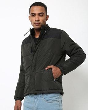 slim fit zip-front jacket