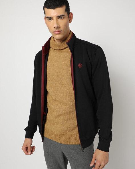 slim fit zip-front sweatshirt