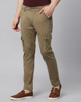 slim fit zippered cargo pants