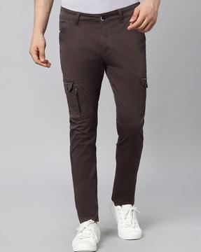 slim fit zippered cargo pants