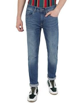 slim jeans with fixed-waist