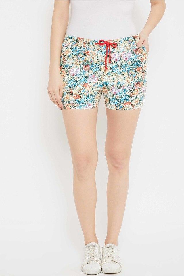 slim mid thigh cotton womens casual wear shorts