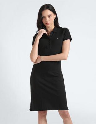 slim pique polo dress