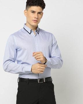slim shirt with button-down collar
