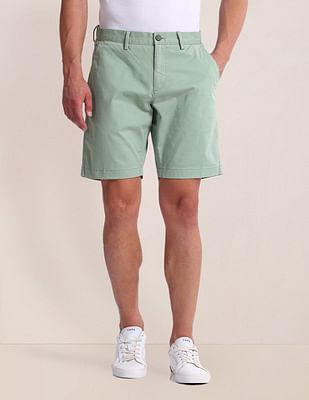 slim straight fit twill shorts