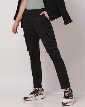 slim tapered fit low-rise cargo trousers