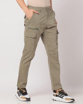 slim tapered fit low-rise cargo trousers