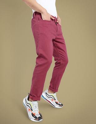 slim tapered fit twill utility trousers