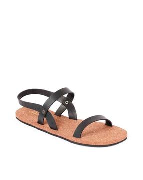 sling-back flat sandals