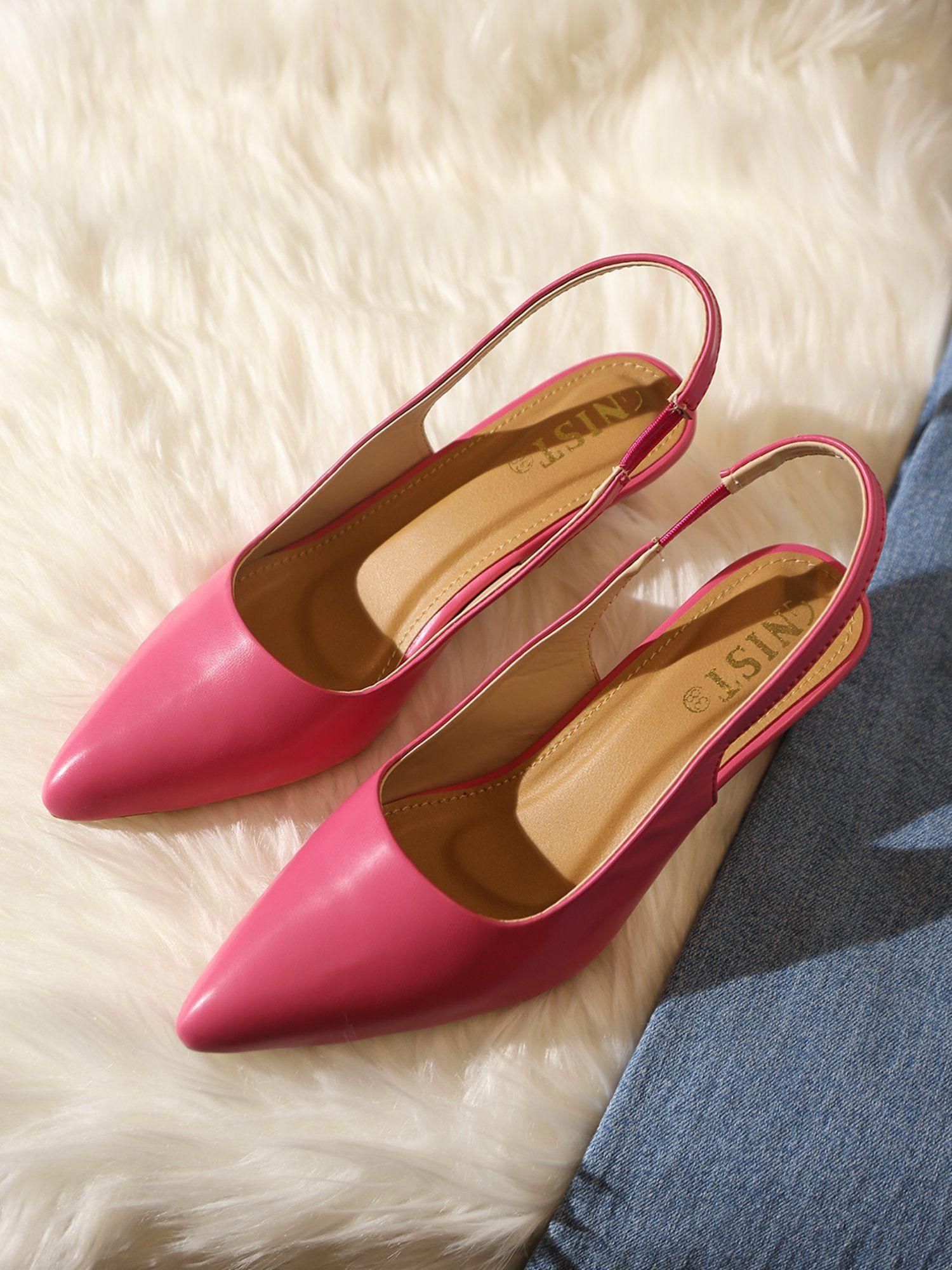 sling back pink kitten pump heels