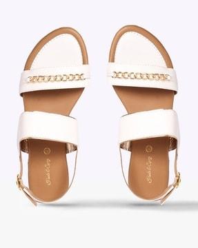 sling-back sandals with chain accent