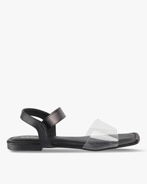 sling-back sandals with transparent upper