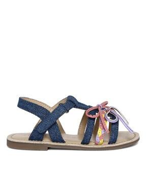 sling-back sandals with velcro fastening