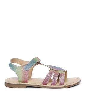 sling-back sandals with velcro fastening