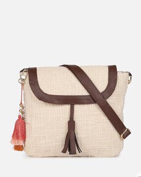 sling bag with adjustable strap & tassels