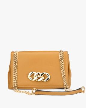 sling bag with chain accent