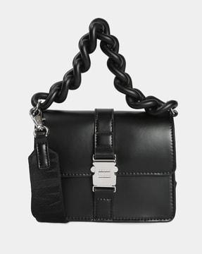 sling bag with chain accent