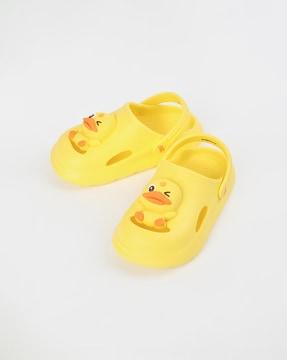 slingback clogs with duck applique