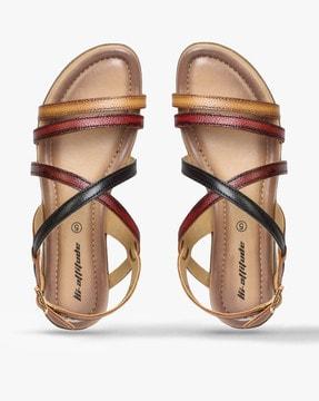 slingback sandals with contrast straps