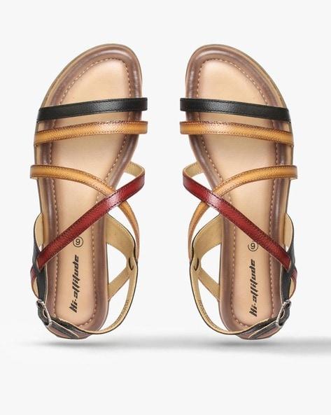 slingback sandals with contrast straps