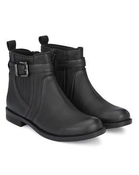 slip-on ankle-length boots