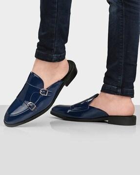 slip-on double monk-strap formal mules
