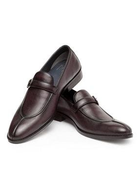 slip-on formal shoes with buckle strap