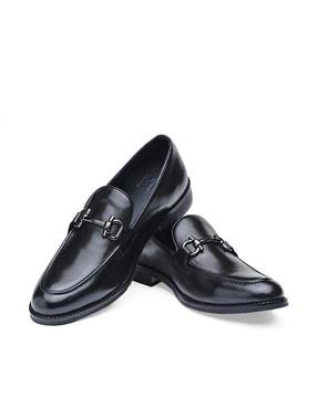 slip-on formal shoes with metal accent