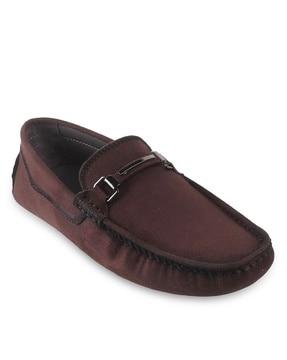 slip-on loafers with metal accent