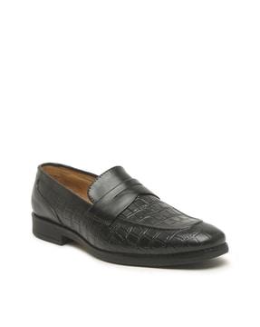slip-on shoes with genuine leather upper