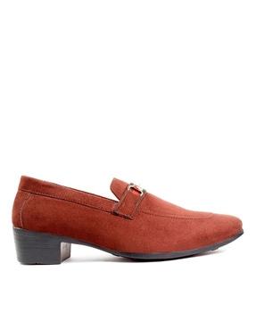 slip-on shoes with suede upper