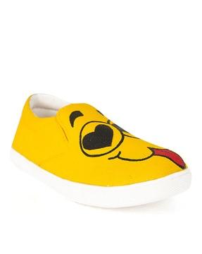 slip-on sneakers with fabric upper