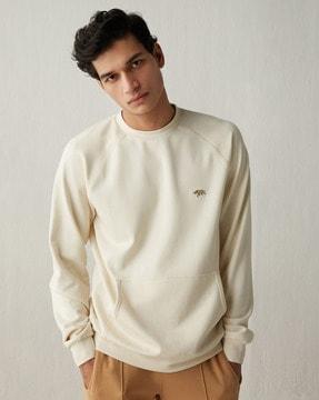 slip-on style crew-neck sweatshirt