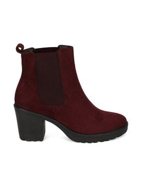 slip-on ankle-length boots