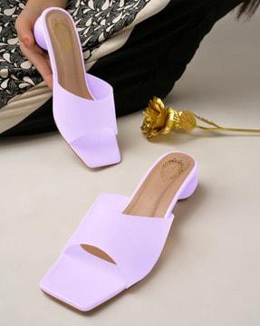 slip-on block heeled sandals