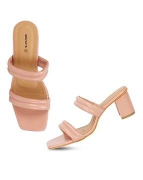 slip-on chunky-heeled sandals