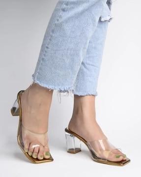 slip-on chunky heeled sandals