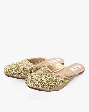 slip-on embellished mules