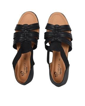 slip-on flat sandals with ankle loop