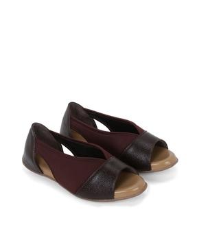 slip-on flat sandals with peep-toe